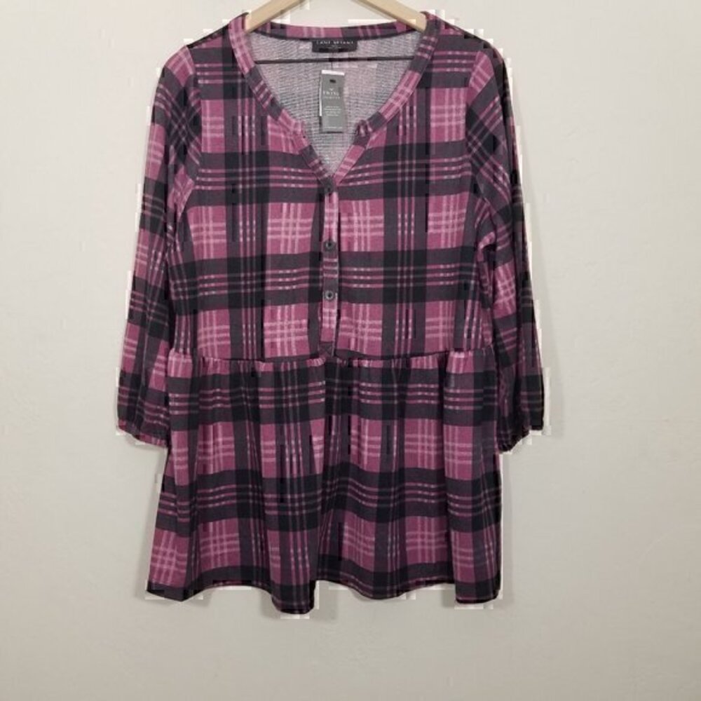 NWT Lane Bryant Plaid Top Blouse Plus Size 14/16
